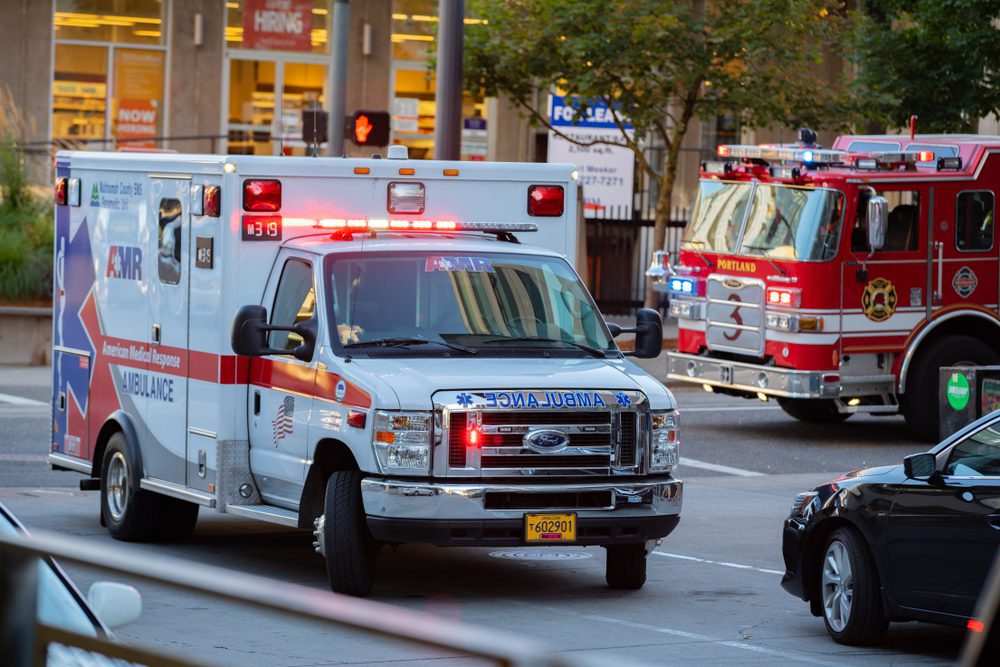 Portland,,Or,/,Usa,-,July,11,2018:,Ambulance,And Portland,,Or,/,Usa,-,July,11,2018:,Ambulance,And